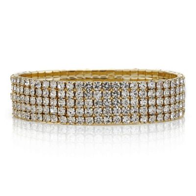 Gold diamante crystal stretch bracelet